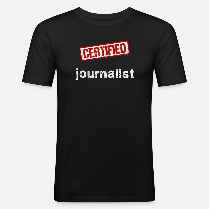 Journalist - Männer Slim Fit T-Shirt - Schwarz