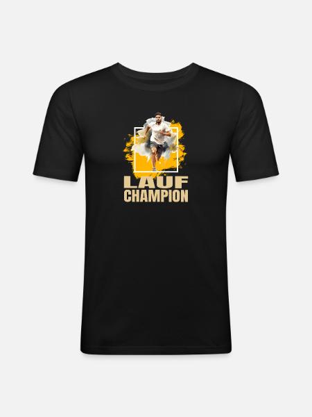 Lauf Champion - Männer Slim Fit T-Shirt - Schwarz
