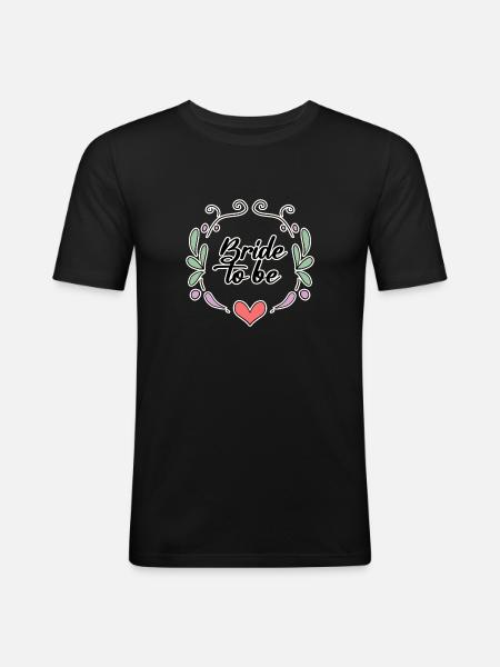 Bridal Saying Motif - Men's Slim Fit T-Shirt - black