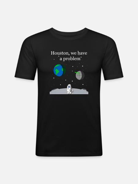Houston We Have a Problem - Men's Slim Fit T-Shirt - black