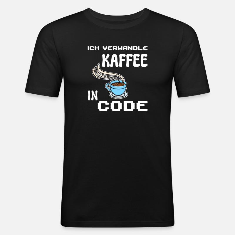 Developer Computerfreak Statement Coden Skripting - Männer Slim Fit T-Shirt - Schwarz