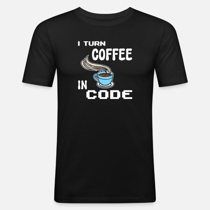 Developer Computerfreak Statement Programmierer - Männer Slim Fit T-Shirt - Schwarz