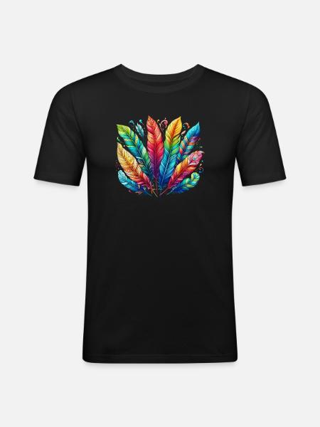 Feather Feather Pen Pens - Men's Slim Fit T-Shirt - black