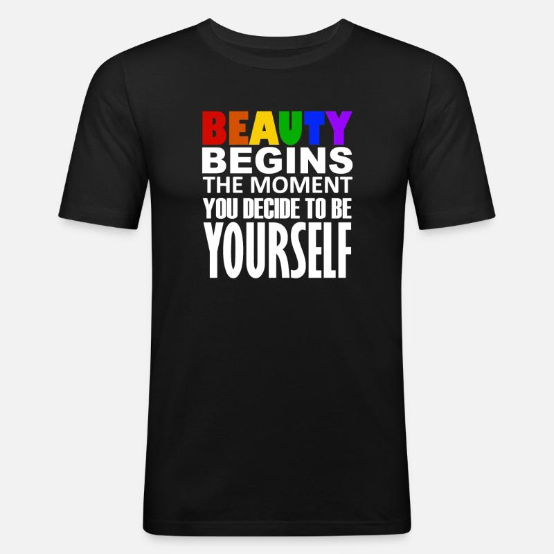 LGBTQIA+ - Männer Slim Fit T-Shirt - Schwarz