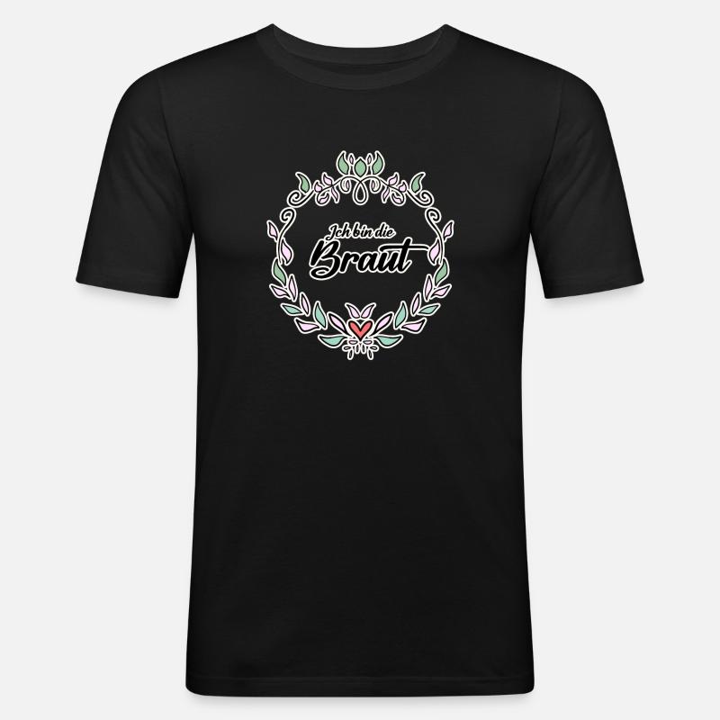 Braut Motiv Form - Männer Slim Fit T-Shirt - Schwarz