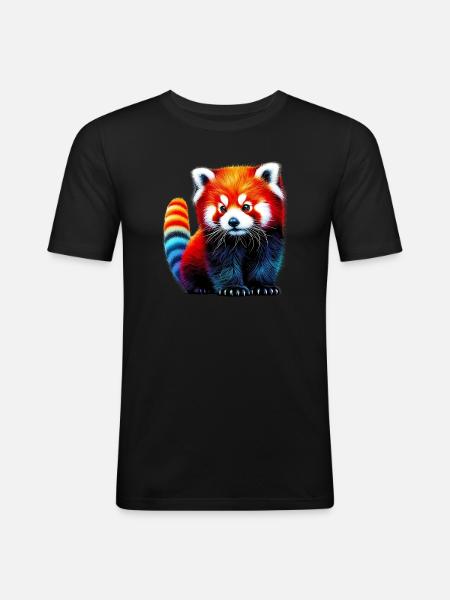 Petit panda - T-shirt près du corps Homme - noir