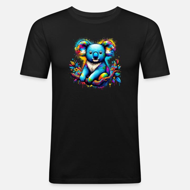 Koala - Männer Slim Fit T-Shirt - Schwarz