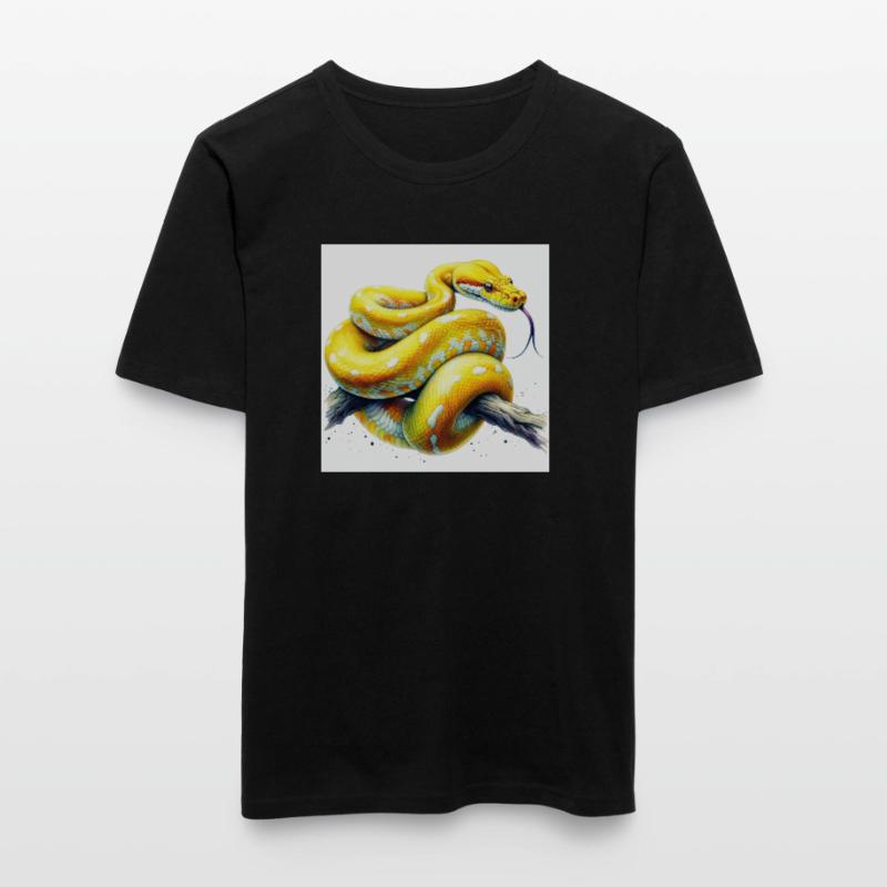 Gelbe Python Männer Slim Fit T-Shirt