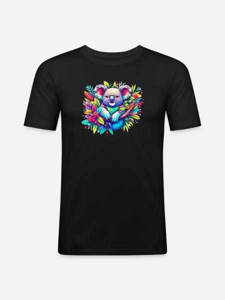 Koala - T-shirt près du corps Homme - noir