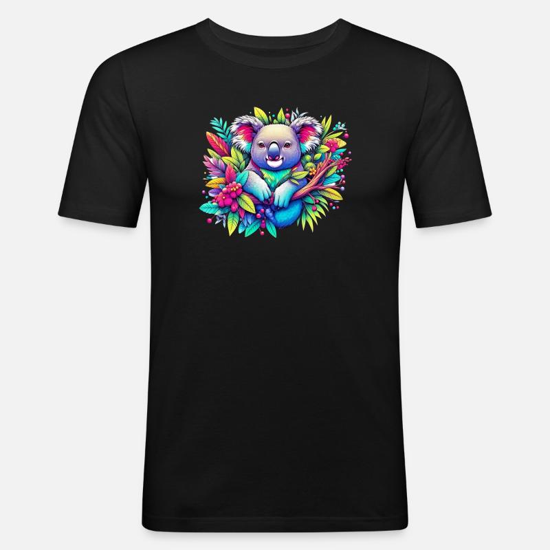 Koala - Männer Slim Fit T-Shirt - Schwarz
