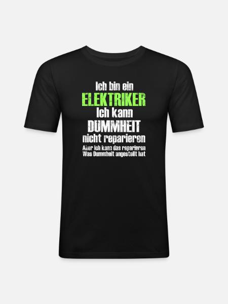 Elektriker - Männer Slim Fit T-Shirt - Schwarz