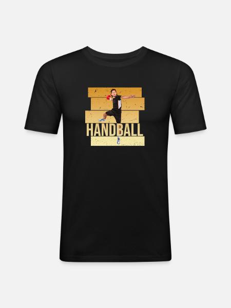 Handball - Männer Slim Fit T-Shirt - Schwarz