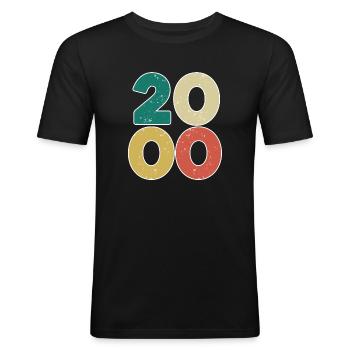 2000 - Year 2000 - Year 2000 - Men's Slim Fit T-Shirt - black - Front - Nik (191cm)
