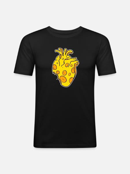 Cœur de fromage - T-shirt près du corps Homme - noir