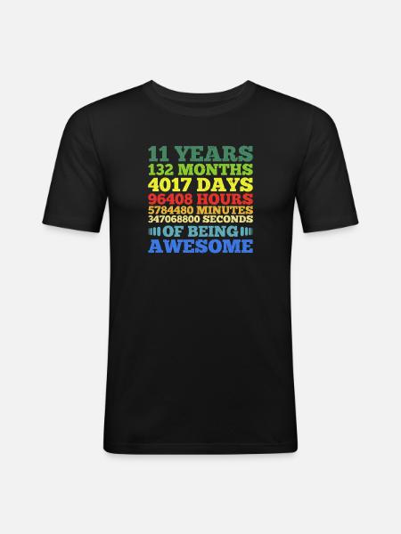 11 Years Of Being Awesome - Men's Slim Fit T-Shirt - black