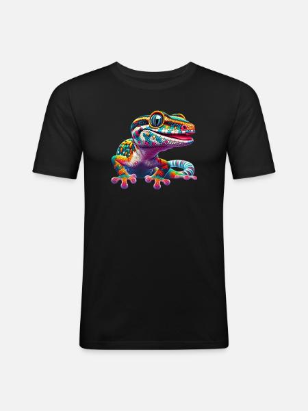Gecko - Men's Slim Fit T-Shirt - black