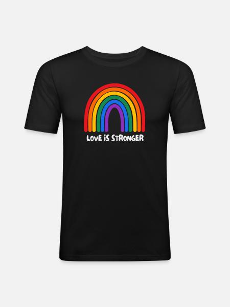 Love is stronger. LGBT - Men's Slim Fit T-Shirt - black