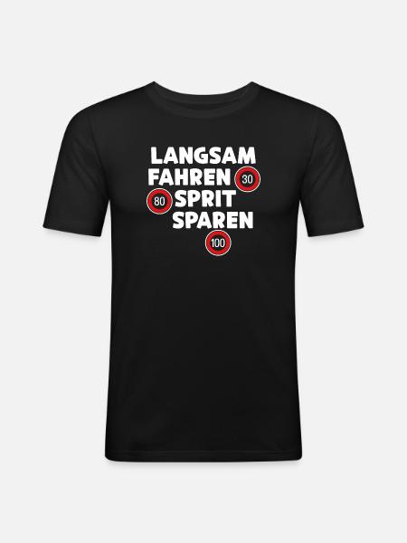 Tankstelle Energie Tanken Statement Strom Antrieb - Männer Slim Fit T-Shirt - Schwarz