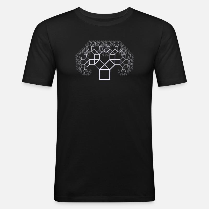 Pythagorasbaum weiss - Männer Slim Fit T-Shirt - Schwarz