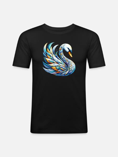 Swan - Men's Slim Fit T-Shirt - black