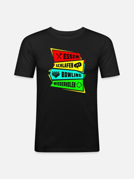 Eat Sleep Repeat bowling - Men's Slim Fit T-Shirt - black