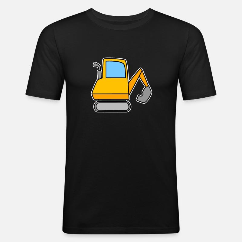 Bagger Motiv - Männer Slim Fit T-Shirt - Schwarz