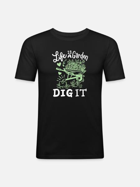 Garten Gartenarbeit - Männer Slim Fit T-Shirt - Schwarz