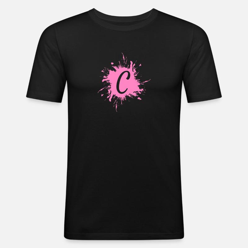 Letter C - initial letter C - Men's Slim Fit T-Shirt - black