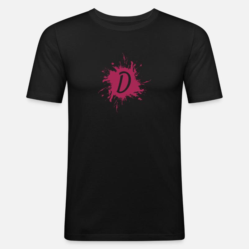 Letter D - initial letter D - Men's Slim Fit T-Shirt - black