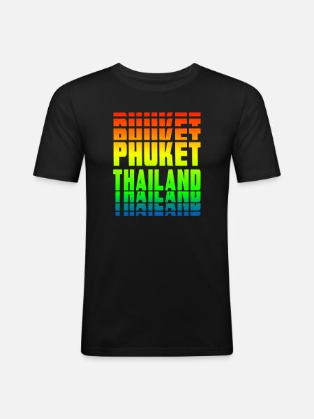 Phuket Thailand rainbow design - Men's Slim Fit T-Shirt - black