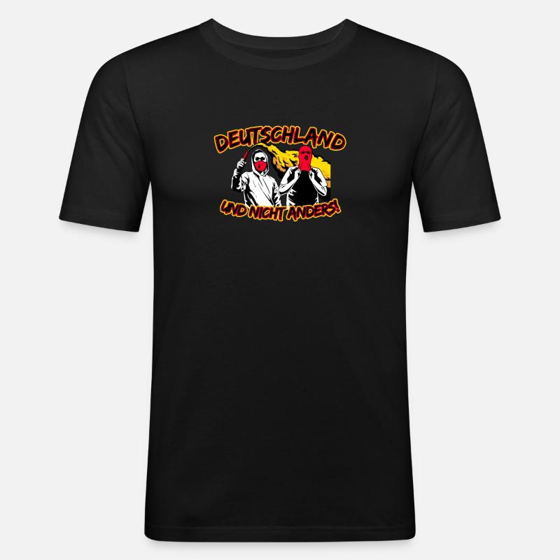 Deutschland und nicht anders UPDATE - Männer Slim Fit T-Shirt - Schwarz
