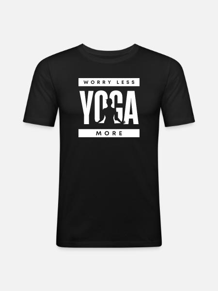Funny Yoga Quote - Men's Slim Fit T-Shirt - black