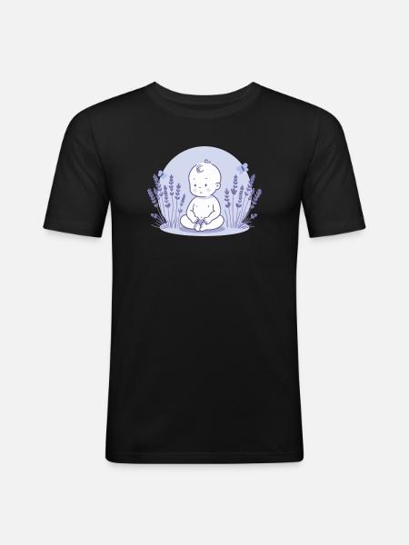 Bébé en lavande - T-shirt près du corps Homme - noir