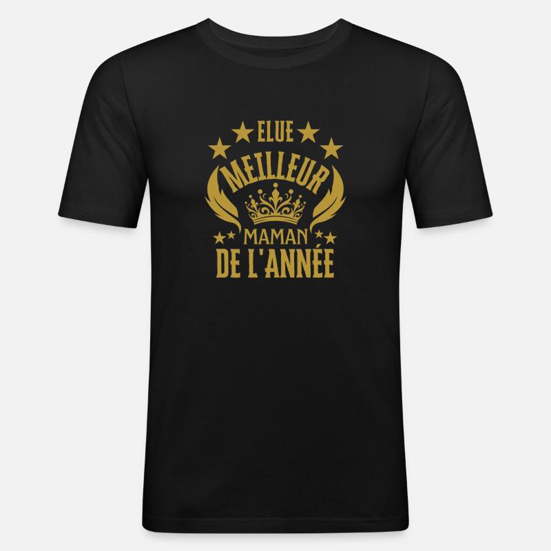 Beste Mutter des Jahres - Männer Slim Fit T-Shirt - Schwarz