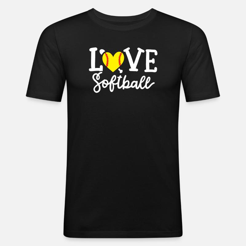 Softball-Spieler Softball - Männer Slim Fit T-Shirt - Schwarz