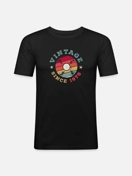 Millésime 1976 - T-shirt près du corps Homme - noir