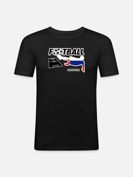 Fußball Fieber Slowakei - Männer Slim Fit T-Shirt - Schwarz