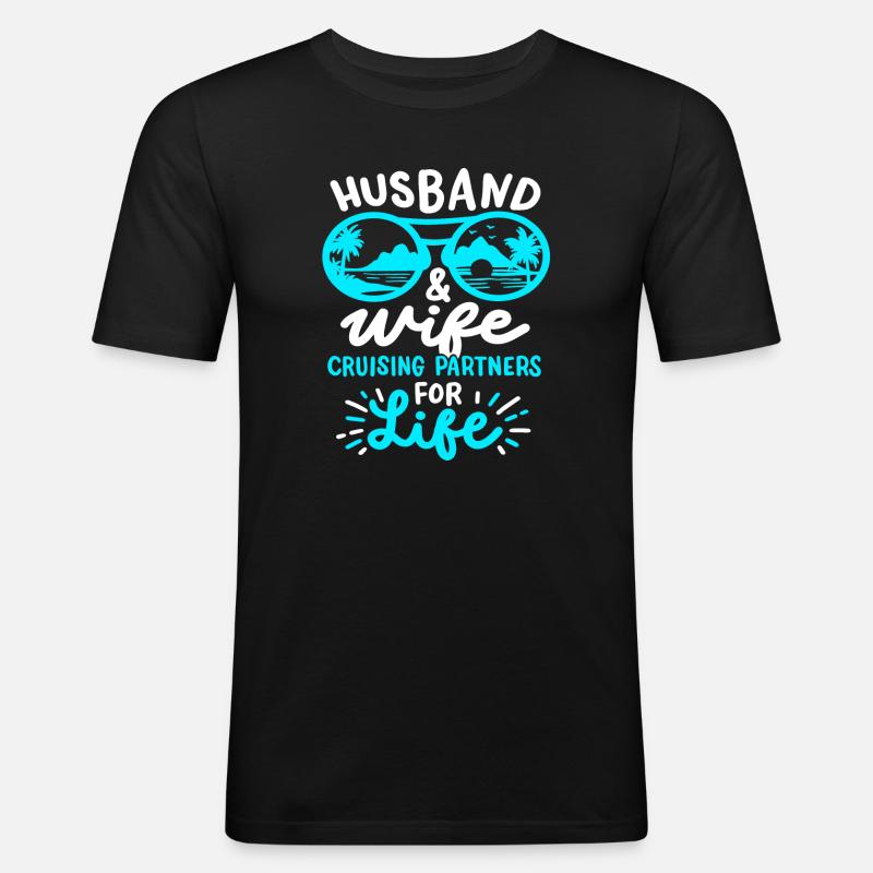 Ehemann Ehefrau Kreuzfahrt - Männer Slim Fit T-Shirt - Schwarz
