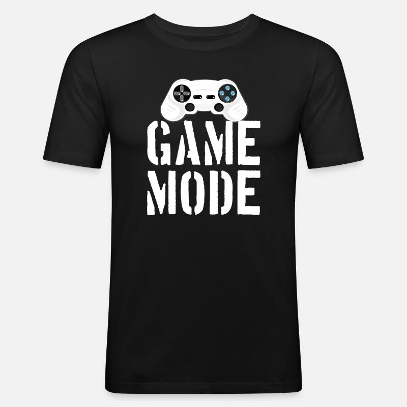Game Mode - Männer Slim Fit T-Shirt - Schwarz