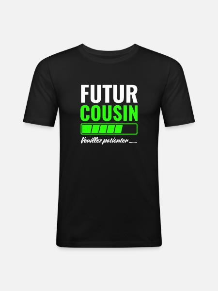 Future cousin please wait - Men's Slim Fit T-Shirt - black