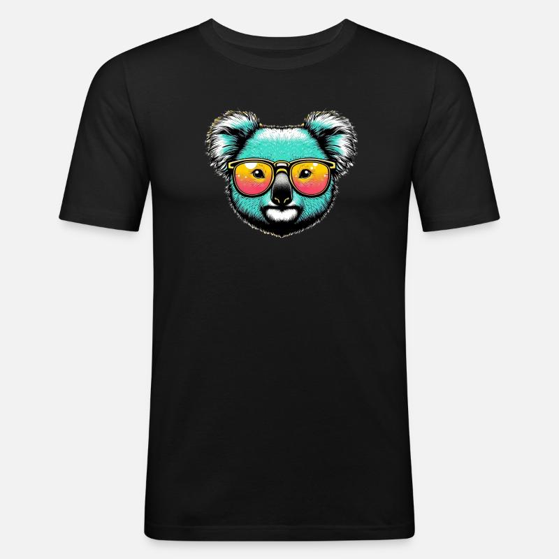 Koala - Männer Slim Fit T-Shirt - Schwarz