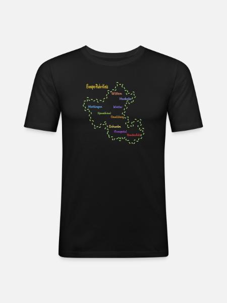 Ennepe Ruhr Kreis - Männer Slim Fit T-Shirt - Schwarz