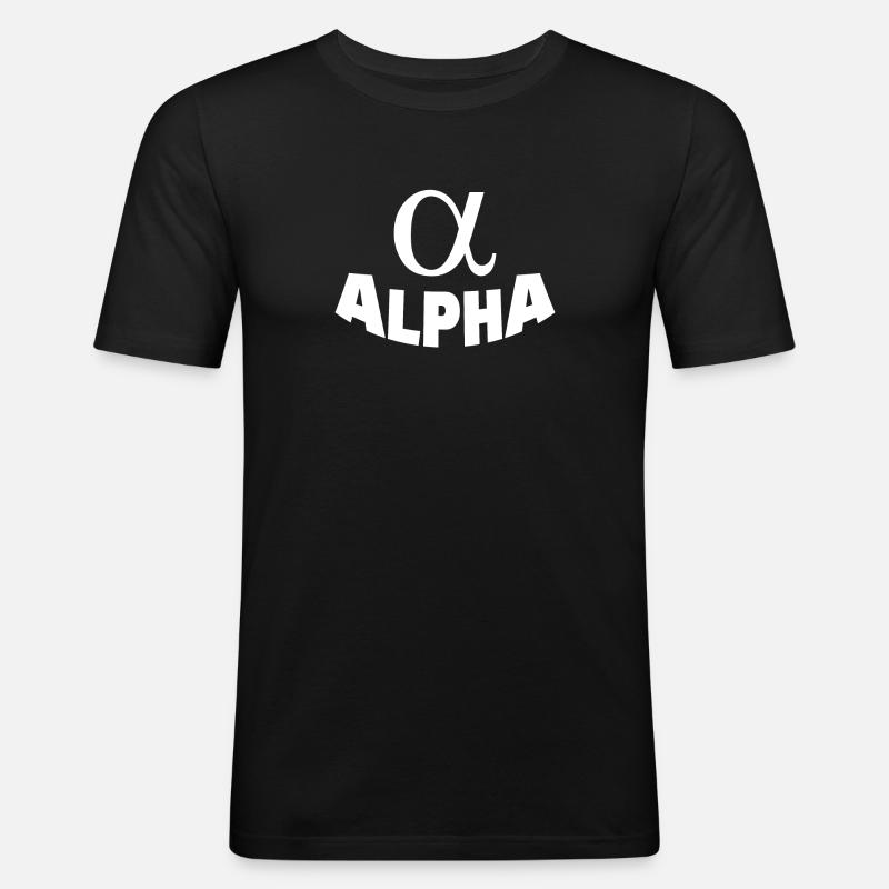 ALPHA - Männer Slim Fit T-Shirt - Schwarz