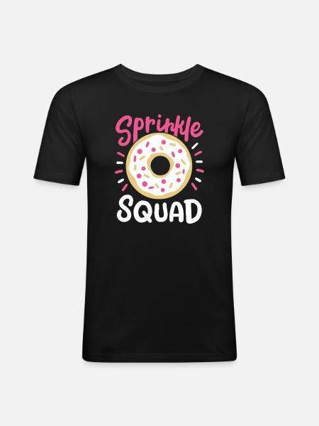 Donut Streusel - Männer Slim Fit T-Shirt - Schwarz