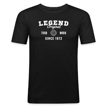 Geburtsjahr-Legende seit 1972 - Männer Slim Fit T-Shirt - Schwarz - Vorne - Nik (191cm)