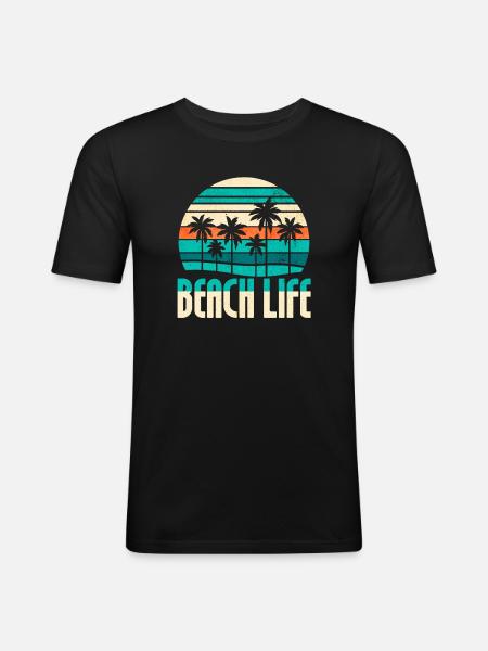 Beach Life Bliss - Men's Slim Fit T-Shirt - black