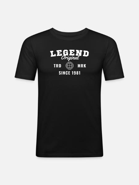 Birth Year Legend Since 1981 - Men's Slim Fit T-Shirt - black