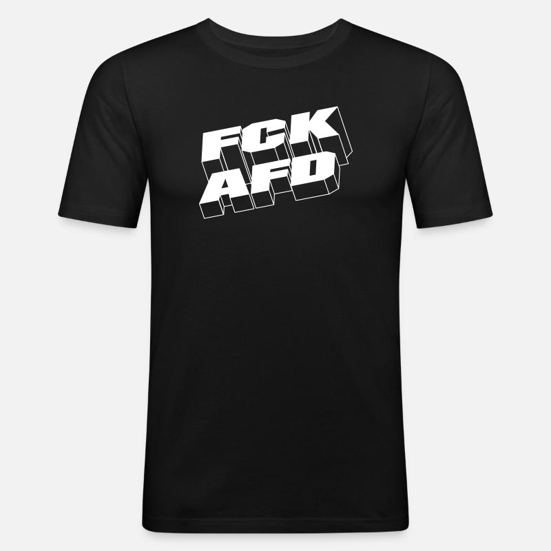 FCKAFD - Männer Slim Fit T-Shirt - Schwarz