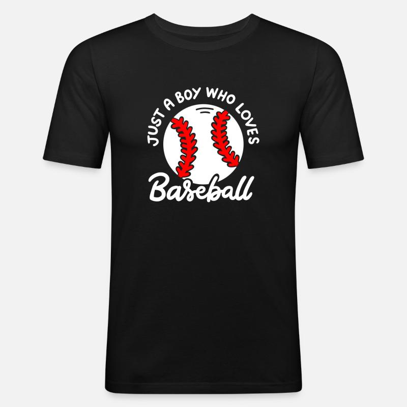 Baseball Baseballspieler - Männer Slim Fit T-Shirt - Schwarz