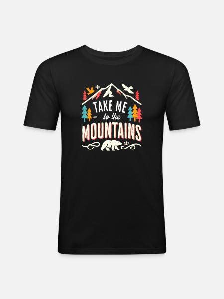 Take me to the Mountains - Men's Slim Fit T-Shirt - black